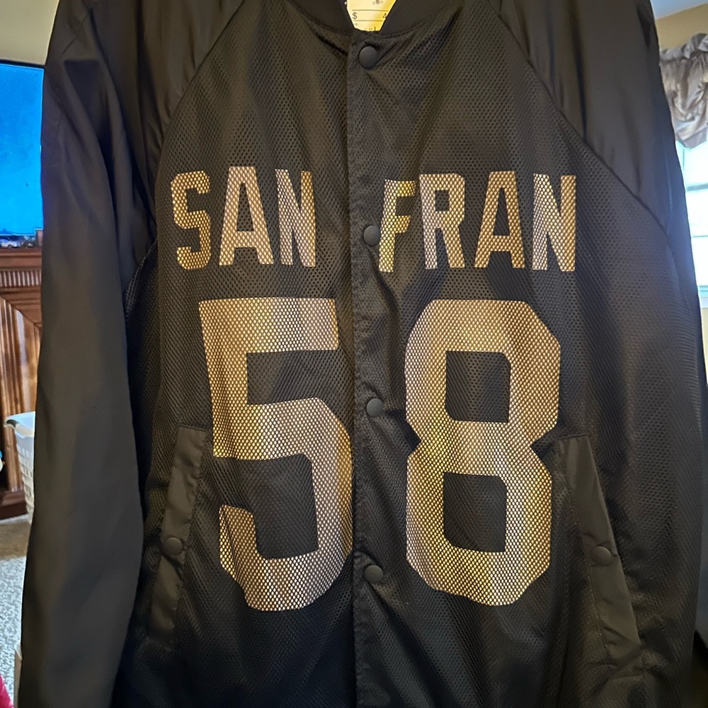 H&M Black Bomber/Nylon Mesh Jacket with San Fran 58